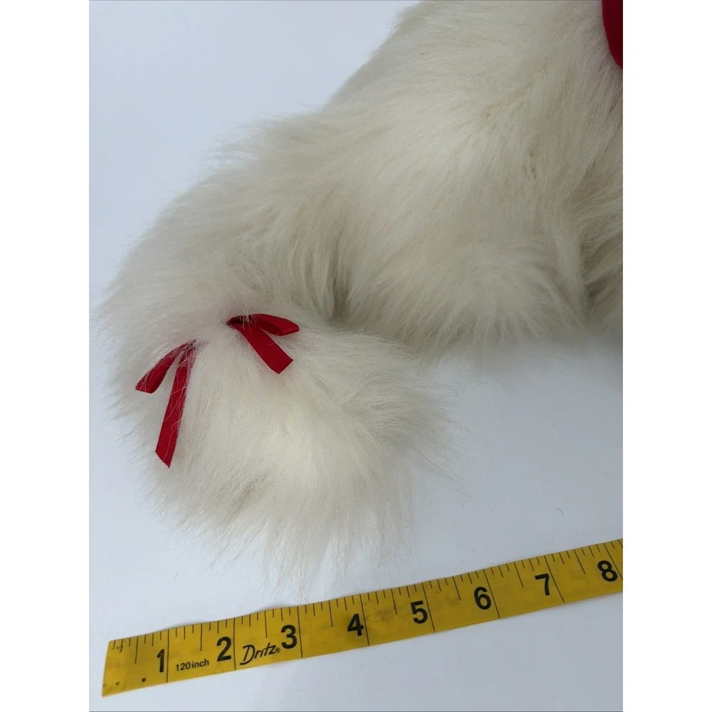 Vintage 1990s Persian Cat Plush Red Hat Accerssories Bow Cute Love Collectible